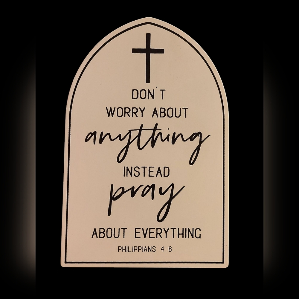 Inspirational Wall Plaque with Black Text